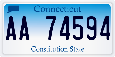 CT license plate AA74594