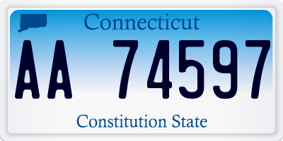 CT license plate AA74597