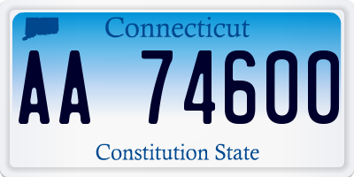 CT license plate AA74600