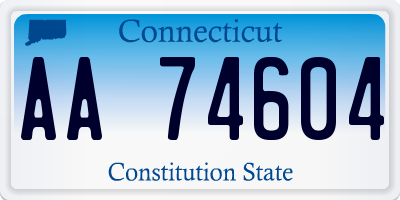 CT license plate AA74604