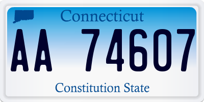 CT license plate AA74607