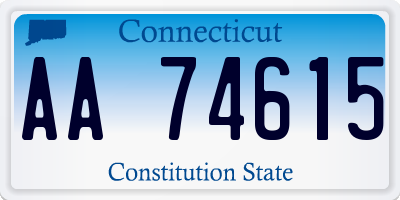 CT license plate AA74615