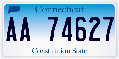CT license plate AA74627