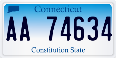 CT license plate AA74634