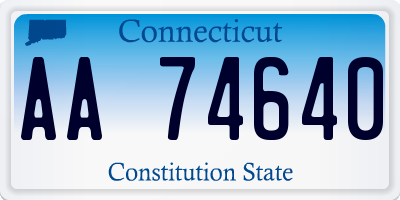 CT license plate AA74640
