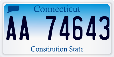 CT license plate AA74643