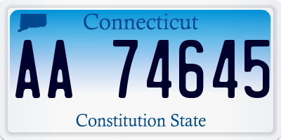 CT license plate AA74645