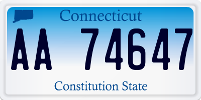 CT license plate AA74647