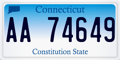 CT license plate AA74649