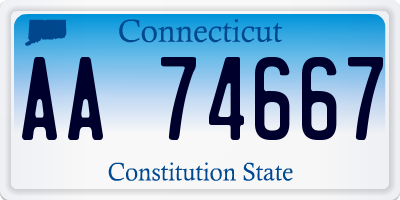 CT license plate AA74667