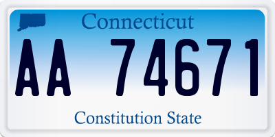 CT license plate AA74671