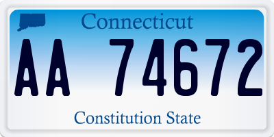CT license plate AA74672