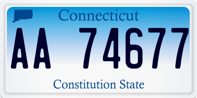 CT license plate AA74677