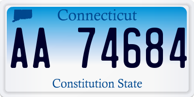 CT license plate AA74684