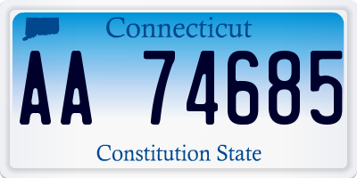 CT license plate AA74685