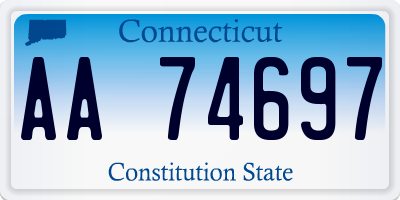 CT license plate AA74697