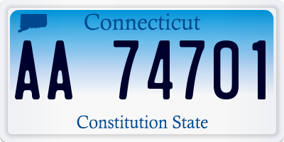CT license plate AA74701