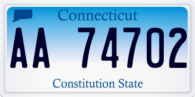 CT license plate AA74702