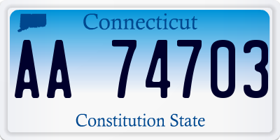 CT license plate AA74703