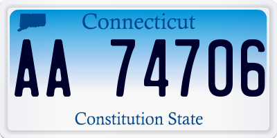 CT license plate AA74706