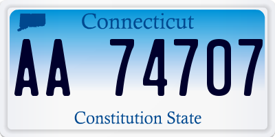 CT license plate AA74707