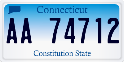 CT license plate AA74712