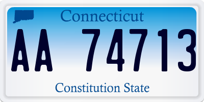 CT license plate AA74713