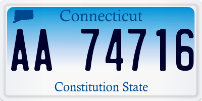 CT license plate AA74716