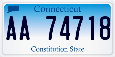 CT license plate AA74718