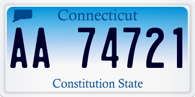 CT license plate AA74721