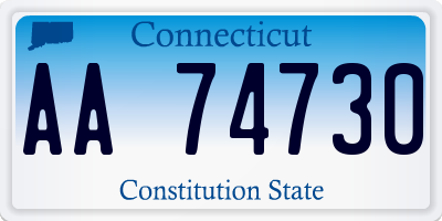 CT license plate AA74730