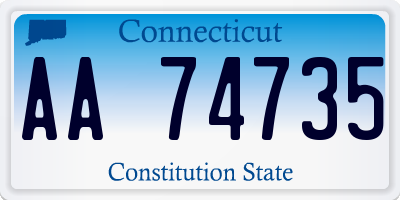 CT license plate AA74735