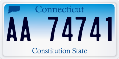 CT license plate AA74741