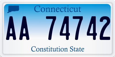 CT license plate AA74742