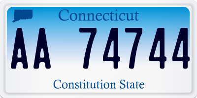CT license plate AA74744