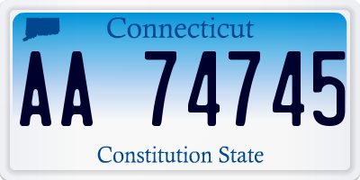 CT license plate AA74745