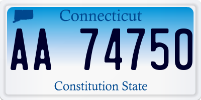 CT license plate AA74750
