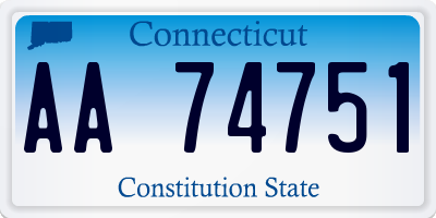 CT license plate AA74751
