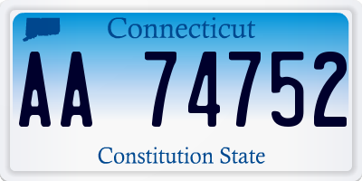 CT license plate AA74752