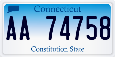 CT license plate AA74758