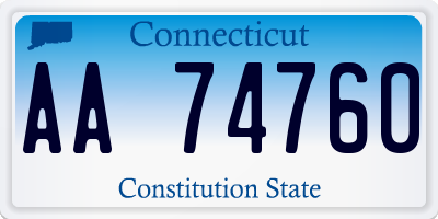 CT license plate AA74760