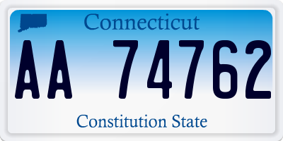 CT license plate AA74762