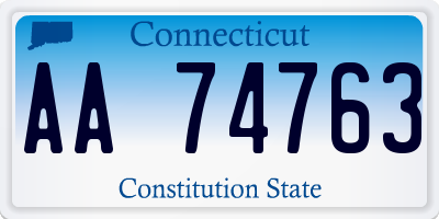 CT license plate AA74763