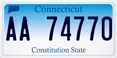 CT license plate AA74770
