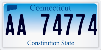 CT license plate AA74774