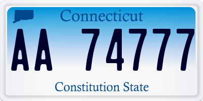 CT license plate AA74777