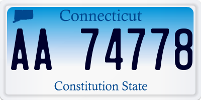 CT license plate AA74778