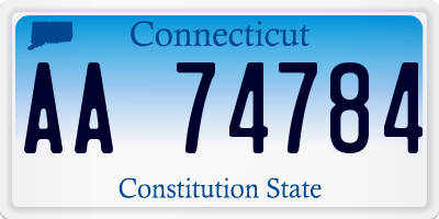 CT license plate AA74784