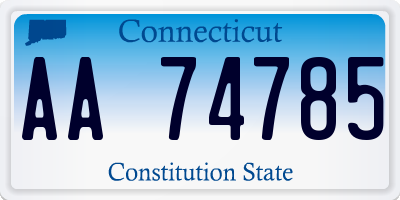 CT license plate AA74785