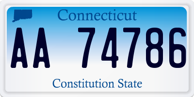 CT license plate AA74786